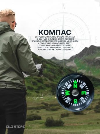 New 2026! Тактические походные часы с браслетом из паракорда с компасом и термометром.