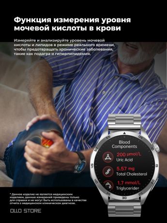 Новинка 2024! Умные SMART часы "Монитор здоровья". ЭКГ, сахар, холестерин, стресс. 380 mAh!