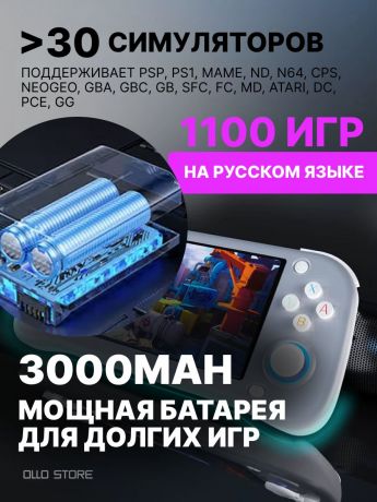 XF43 Портативная игровая приставка с играми на русском языке Nindendo, Sega, PS1, PSP. В подарок сумка.