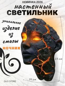 Настенная маска лампа-ночник. На батарейках!